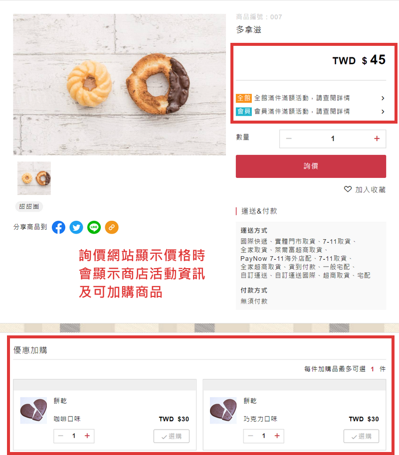 網路商店 詢價網站說明