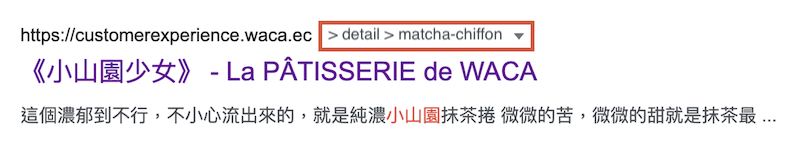 Google 搜尋結果頁面顯示自訂的網址