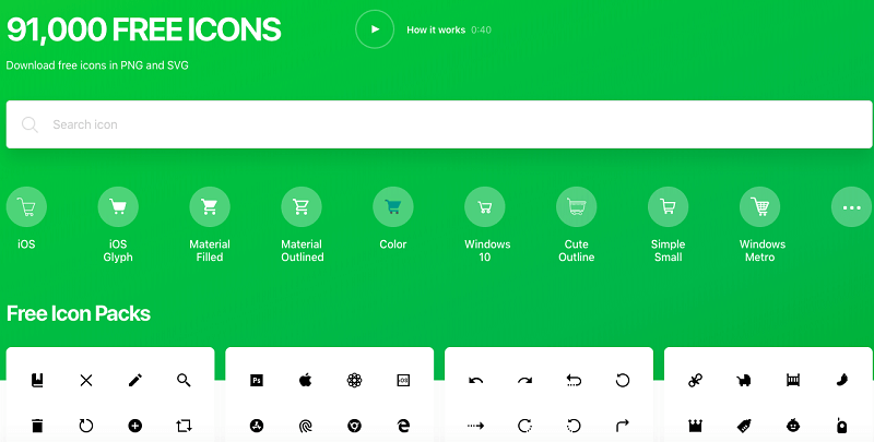 icons8 是可以免費下載 icon 的網站