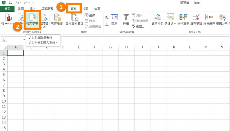 Microsoft Office Excel從文字檔匯入資料